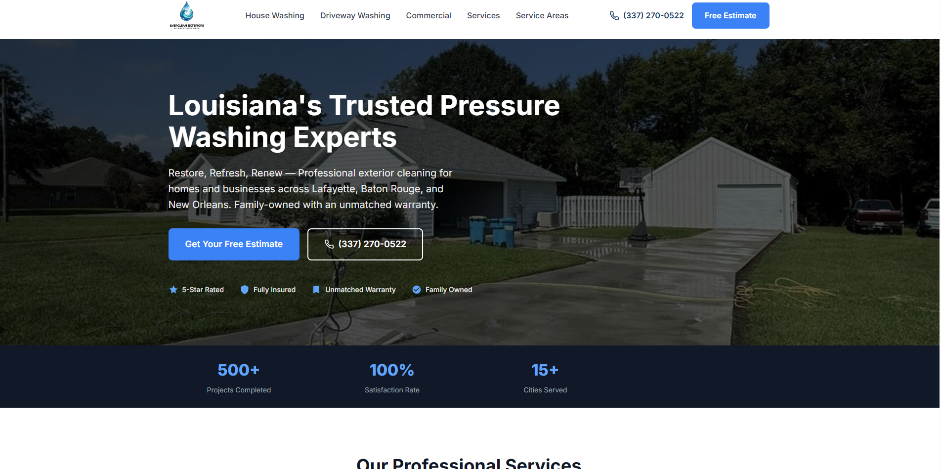 EverClean Exteriors Website